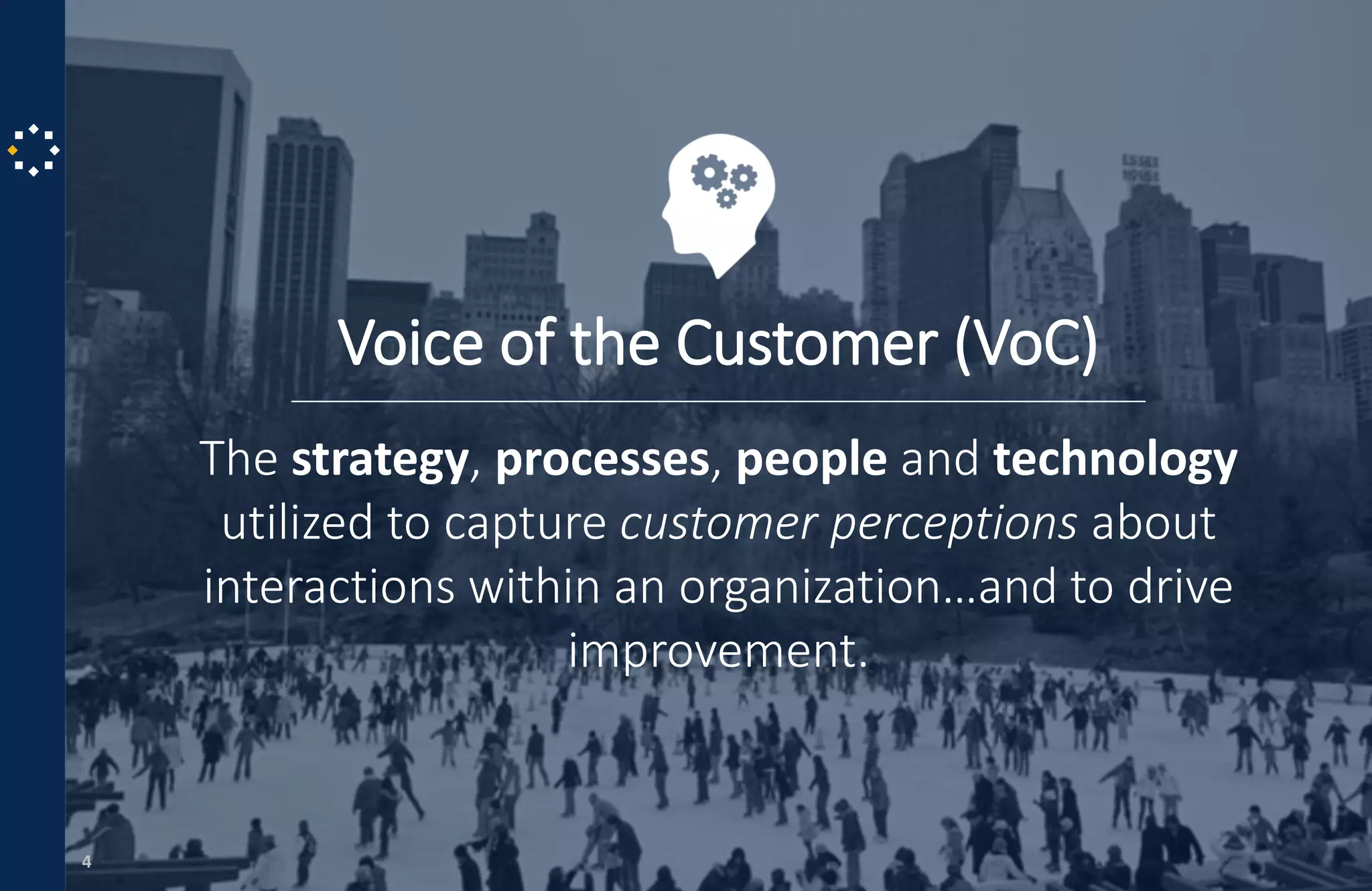 © 2015 West Monroe Partners | Reproduction and distribution without
West Monroe Partners prior consent is prohibited.
Voice of the Customer (VoC)
The strategy, processes, people and technology
utilized to capture customer perceptions about
interactions within an organization…and to drive
improvement.
4
 