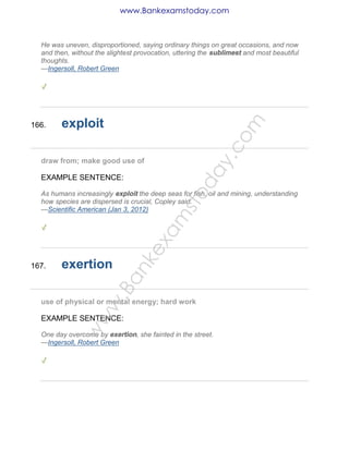 Vocabulary List for Bank Exams | PDF