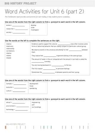 It Involves Synonym 6.2 Vocabulary: Part 2 | PDF