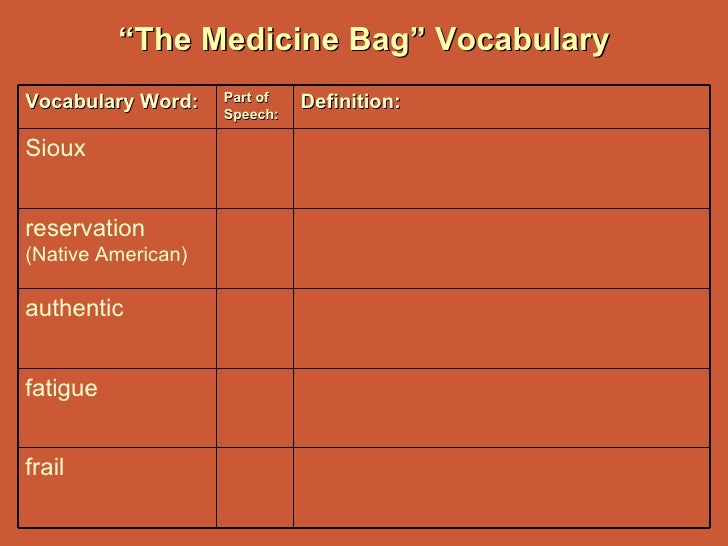 the medicine bag