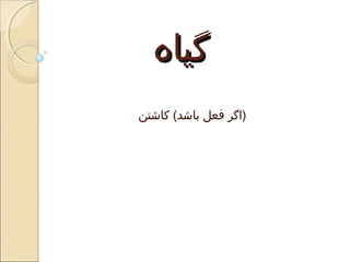 ‫گیاه‬
‫)اگر فعل باشد( کاشتن‬

 