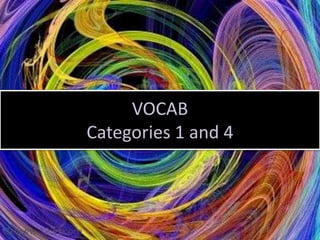 VOCAB Categories 1 and 4 