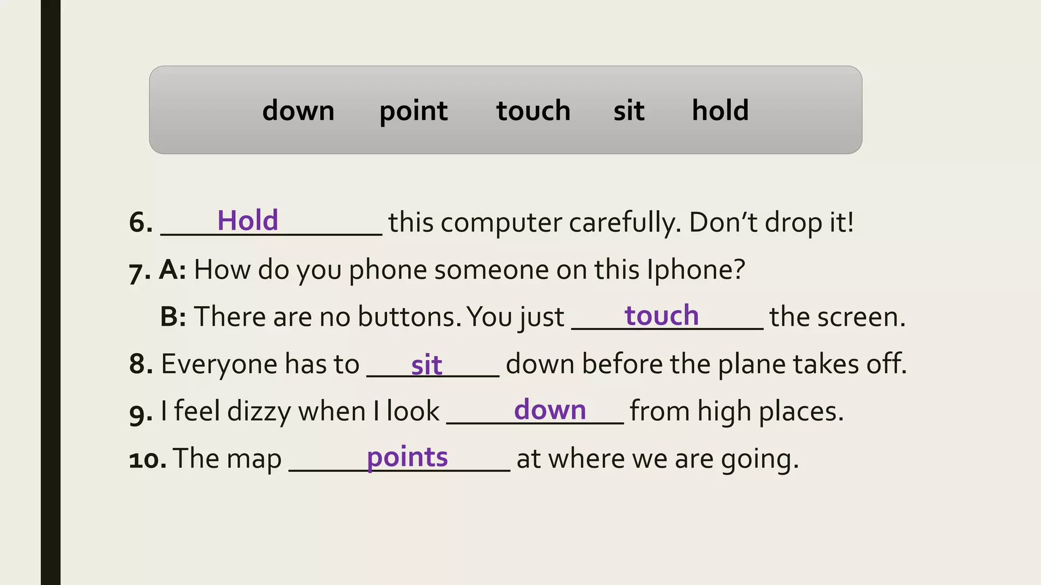EXERCISE VOCAB WORDS visual data 8