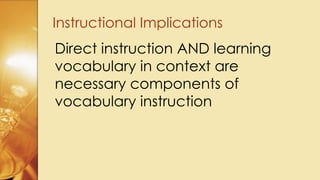 Vocabulary Instruction | PDF
