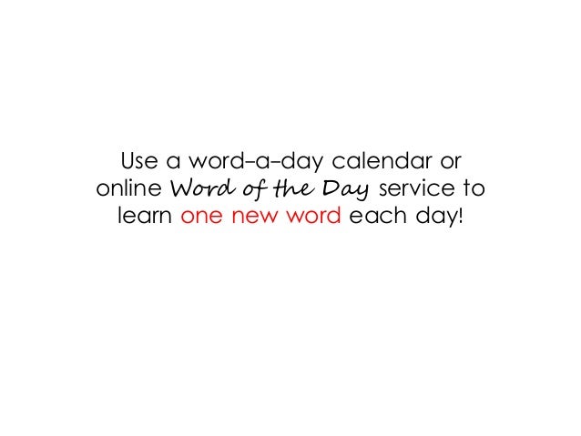 use a word a day calendar or word a day calendar online