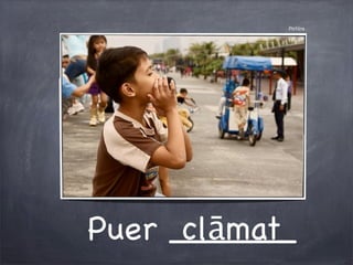 Pictūra
Puer ______clāmat
 
