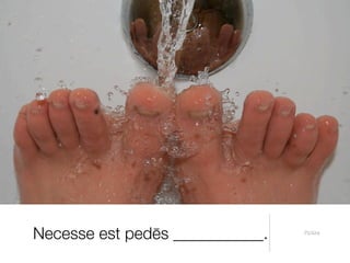 Necesse est pedēs ___________.   Pictūra
 
