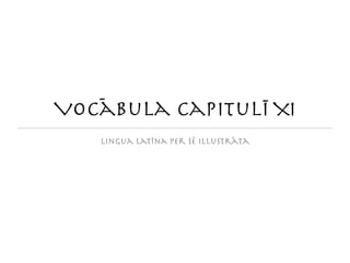 Vocābula capitulī XI
   Lingua Latīna per sē Illustrāta
 