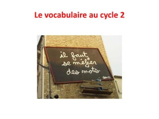 Le vocabulaire au cycle 2
 