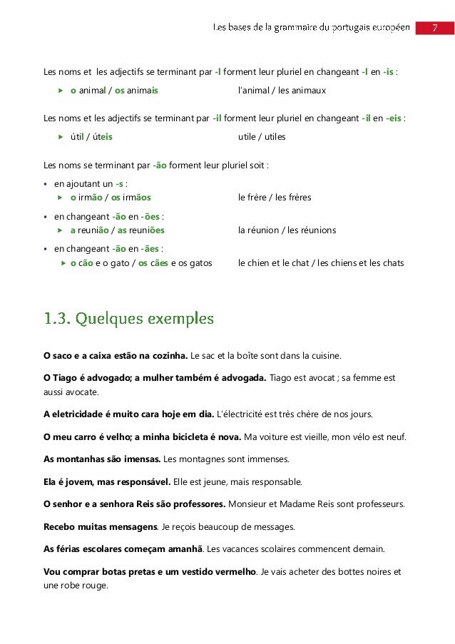 Extrait Ebook Les Bases De La Grammaire Du Portugais Europeen Voc