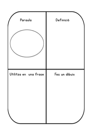Paraula Definició
Utilitza en una frase Fes un dibuix
 