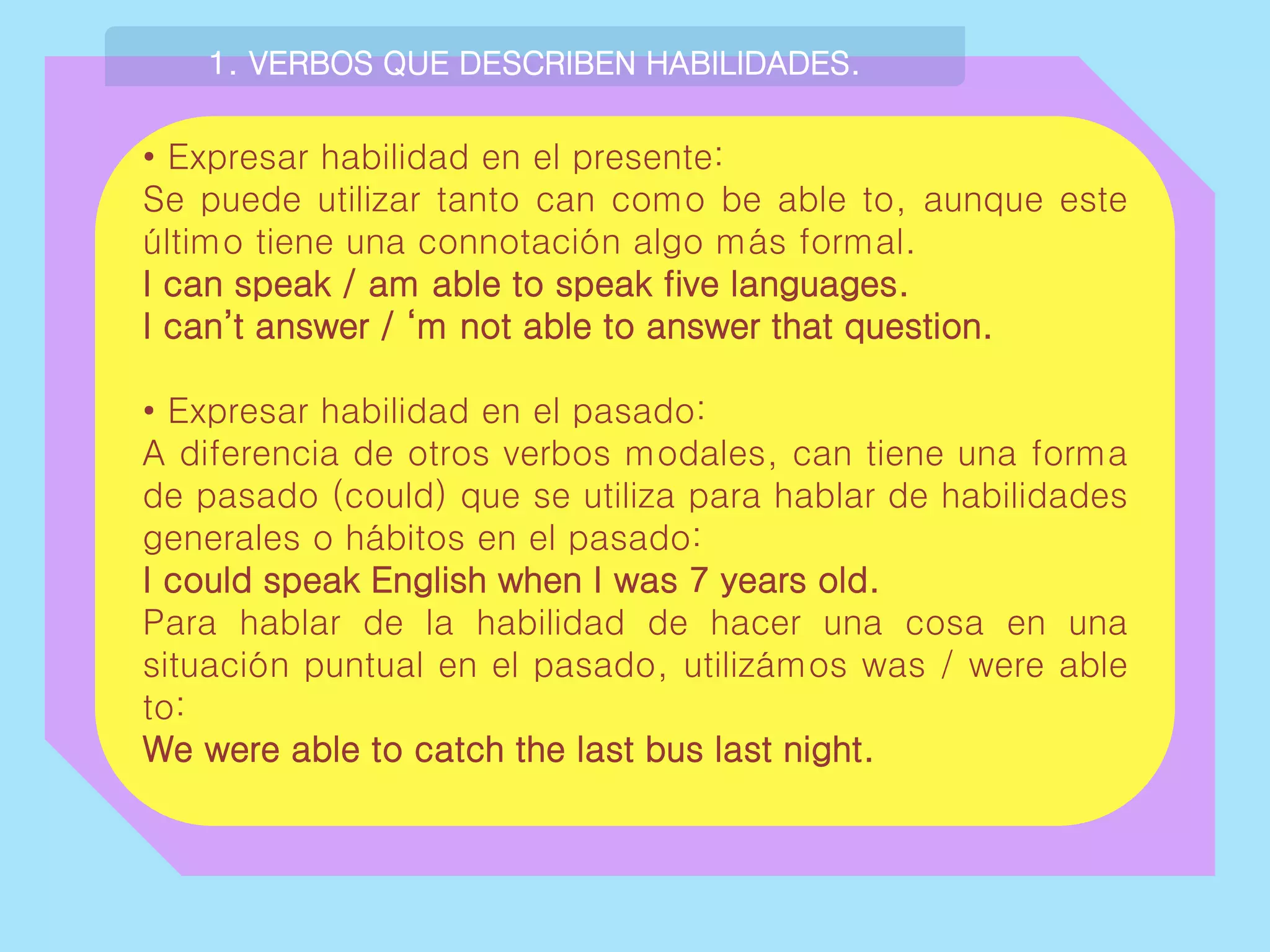 Verbos Que Expresan Habilidad Deportes Pptx