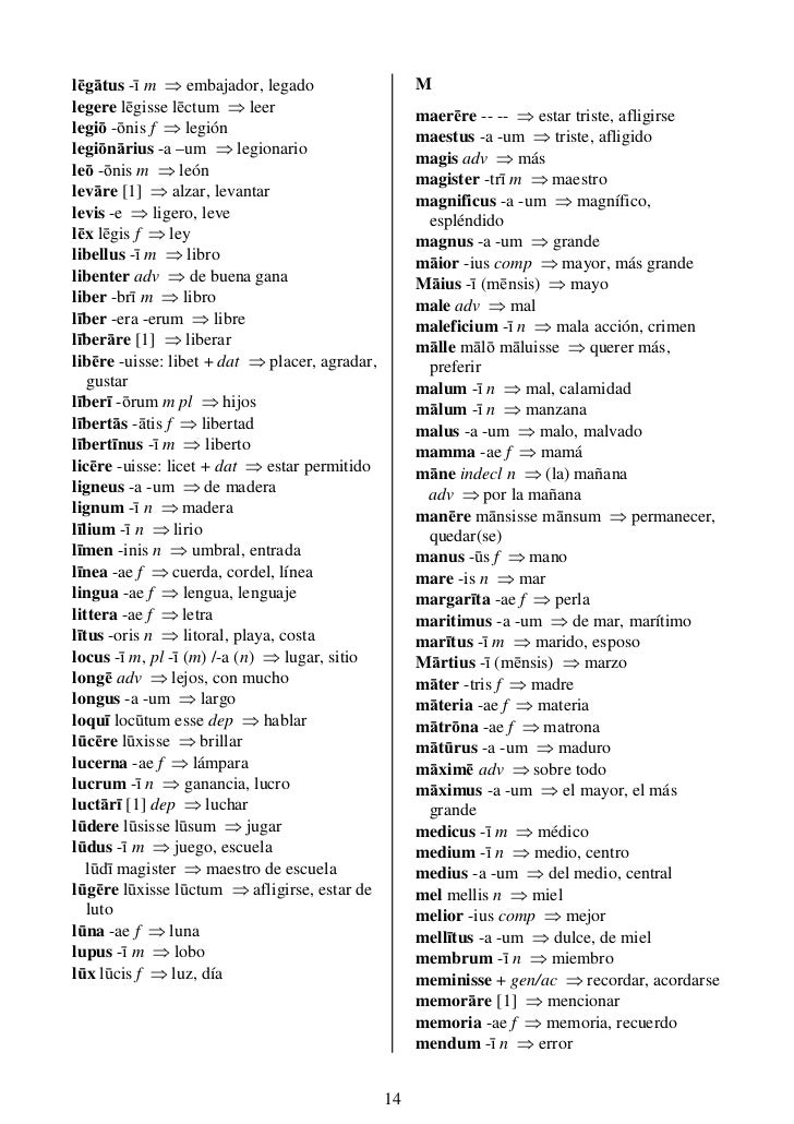 Vocabulario familia-romana