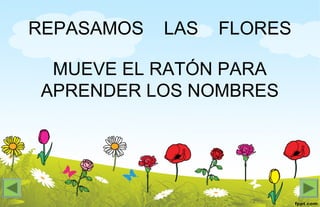 REPASAMOS LAS FLORES
MUEVE EL RATÓN PARA
APRENDER LOS NOMBRES
 