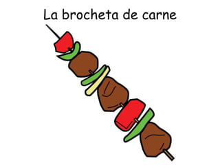 La brocheta de carne 
