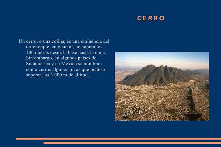 Vocabulario de relieve