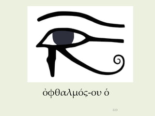 ὀφθαλμός-ου ὁ
                223
 