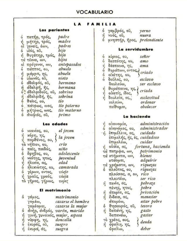 Vocabulario temático griego