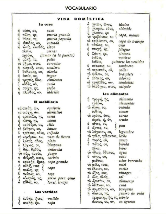 Vocabulario temático griego