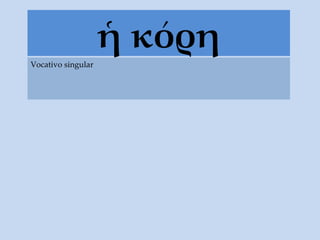 ἡ κόρη Vocativo singular 