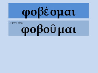 φοβέ ομαι
           φοβοῦ μαι
1ª pers. sing.
 