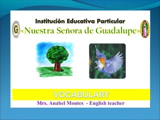 Vocabulario
Álbum de fotografías
por Anabel
Future probability
Mrs. Anabel Montes - English teacher
 