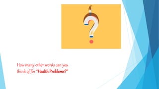 How many other words can you
think of for “HealthProblems?”
 