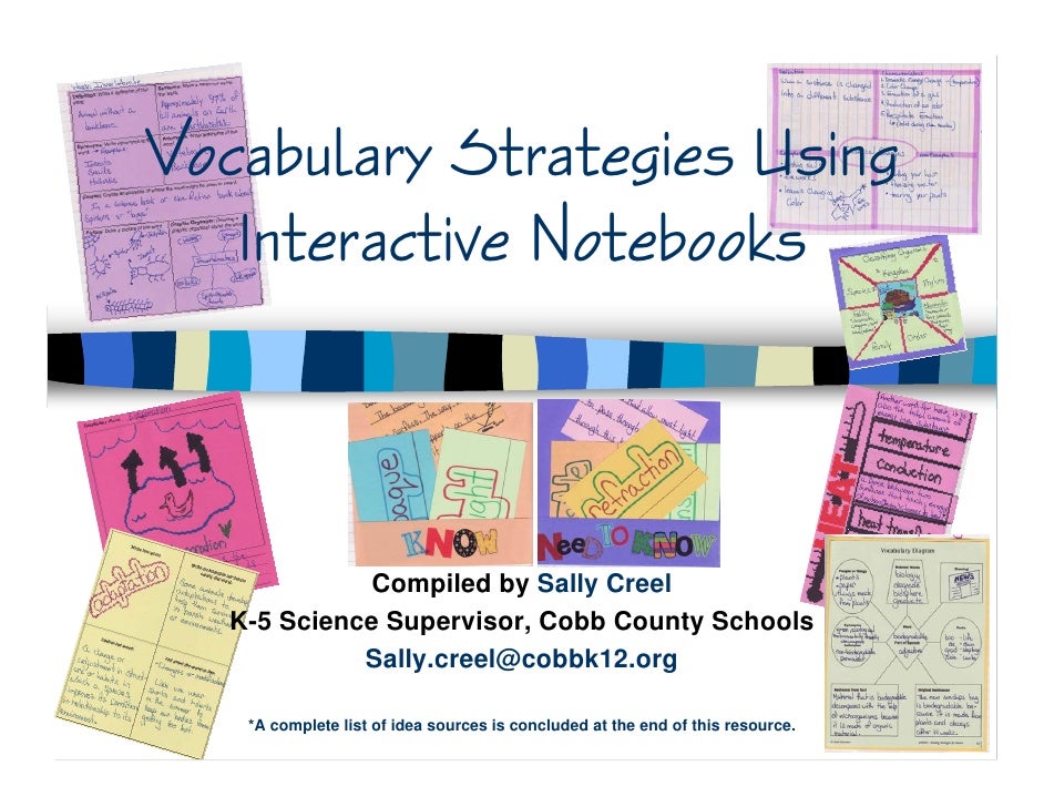 Vocabulary notebook