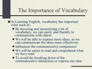 Vocabulary presentasi | PPT