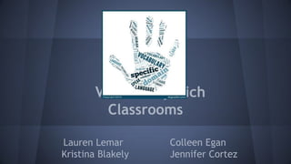 Vocabulary-Rich
Classrooms
Lauren Lemar Colleen Egan
Kristina Blakely Jennifer Cortez
 