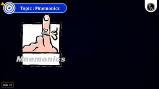 17
Slide
Topic : Mnemonics
 