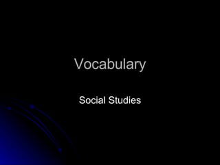 Vocabulary Social Studies 