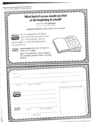 Word Boost Worksheet Vocabulary boost | PDF