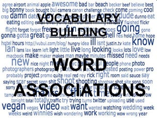 WORD
ASSOCIATIONS
VOCABULARY
BUILDING
 