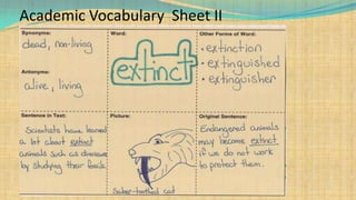 Academic Vocabulary Sheet II

 