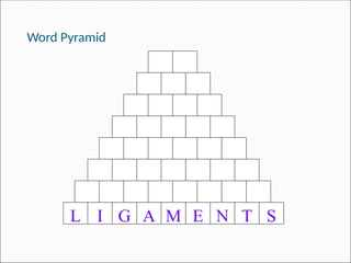 Multiple Word Pyramid VOCABULARY DEVELOPMENT For learners and teachers | PPT