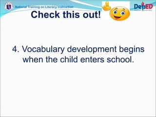 Vocabulary Development Slideshow VOCABULARY DEVELOPMENT For learners and teachers | PPT