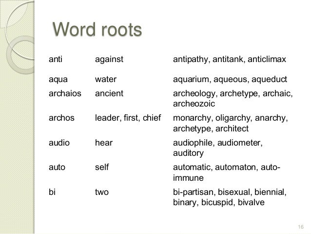 Vocabulary etymology