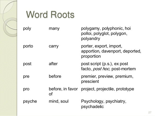 Vocabulary etymology