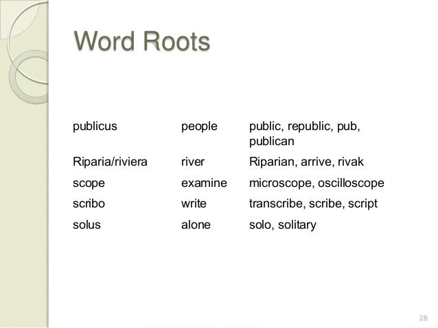 Vocabulary etymology