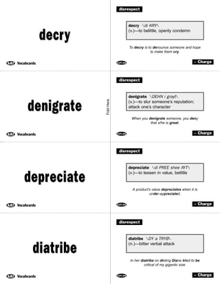 Decry Def Vocabulary flashcards | PDF