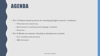 Vocabulary for English Learners | PDF