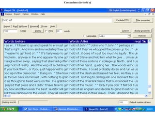 Concordance for hold of
 