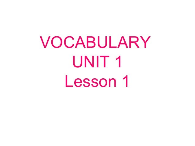 Vocabulary 5th grade Unit 1 Lesson 1