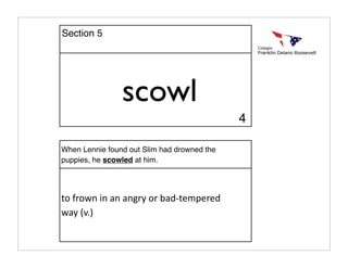Scowl Example Sentence Vocabulary MYP9 | PDF