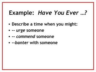 You Have Examples Vocabulary Slides - Selecting & Teaching | PPT