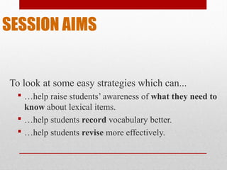 Vocabulary Revision Strategies | PPT
