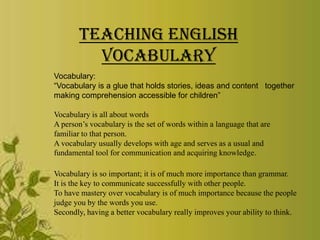 Vocabulary skills In Linguistics!! | PPTX
