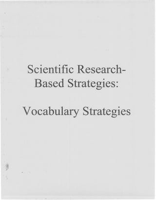 Vocabulary strategies