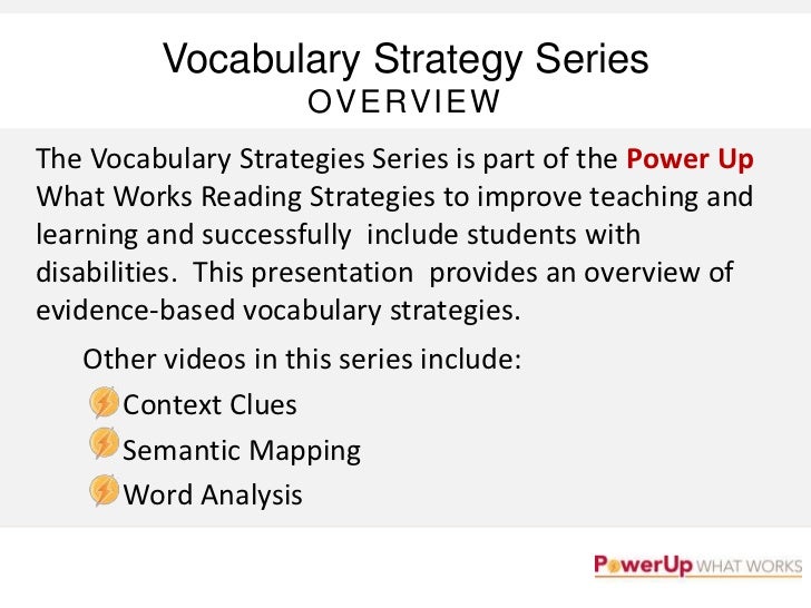 Vocabulary strategies overview